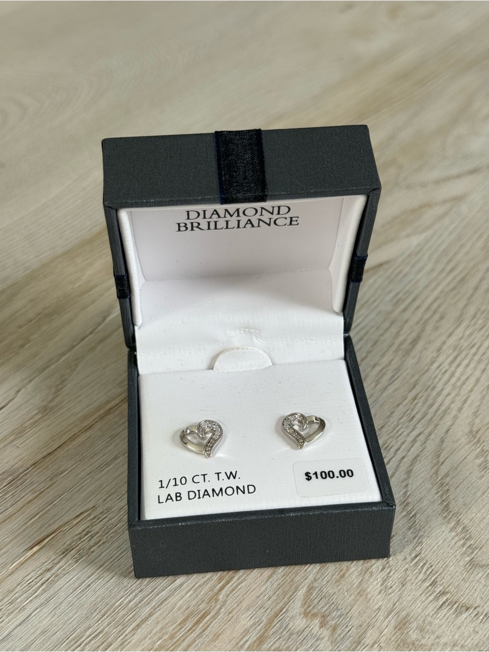 Heart Diamond brilliance Stud Earrings in Silver